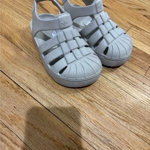 adidas Kids Light Gray Closed-Toe Jelly Sandals